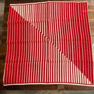 vintage Morsly Red White stripe wool scarf